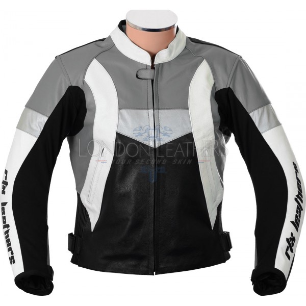 RTX Violator Grey Motorcycle Leather Jacket